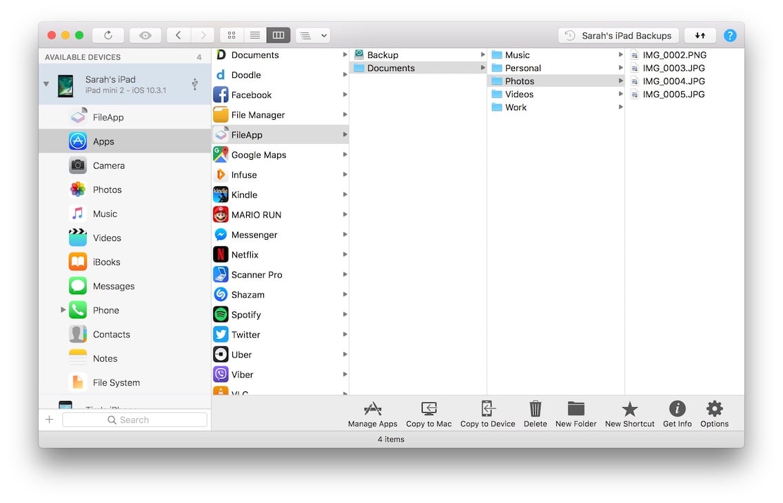 apps view in iMazing