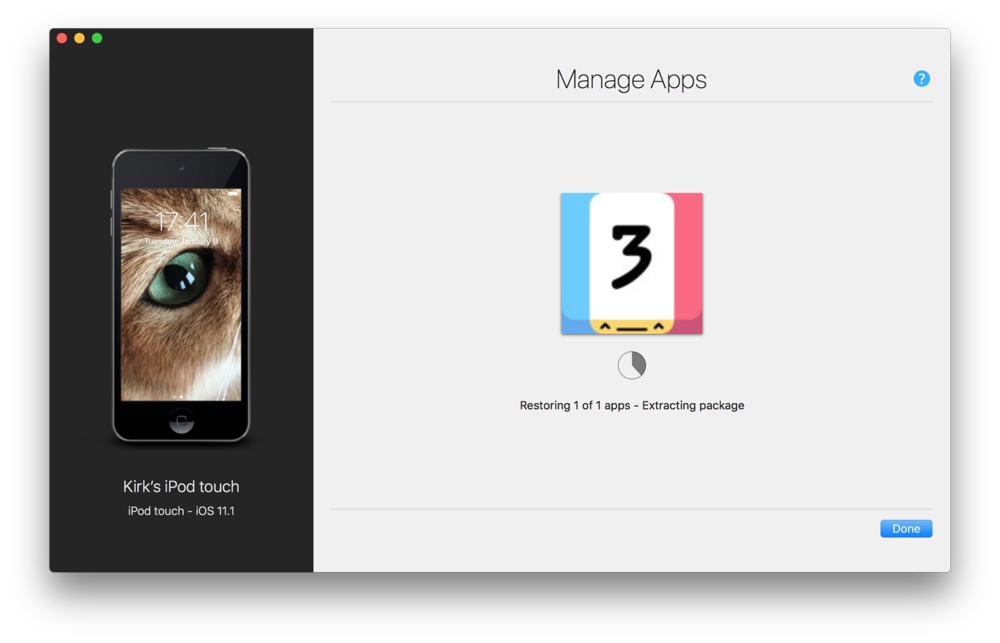 iMazing Manage Apps Install Progress