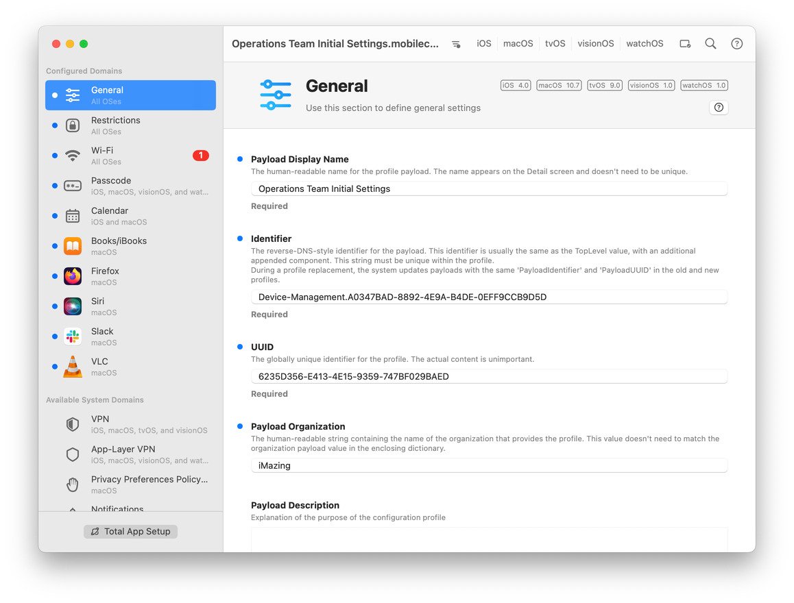 iMazing Profile Editor Screenshot